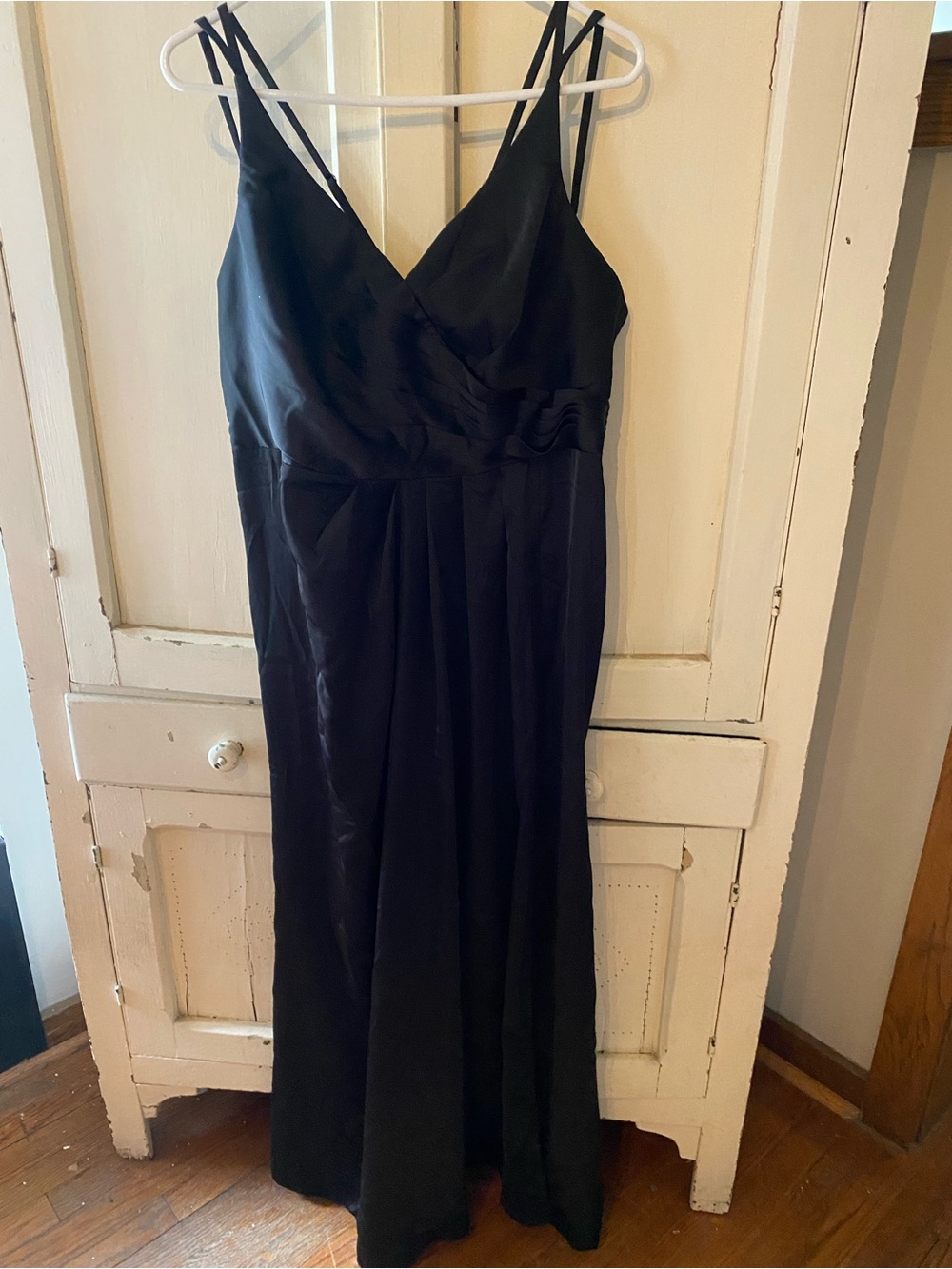 Azazie Black Maxi Dress with Double Spaghetti Straps